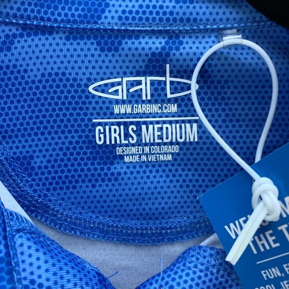 Garb Inc Polo Shirt Girls Medium Blue‎ Golf PGA Jr League Mel Reid Signature - Picture 6 of 7